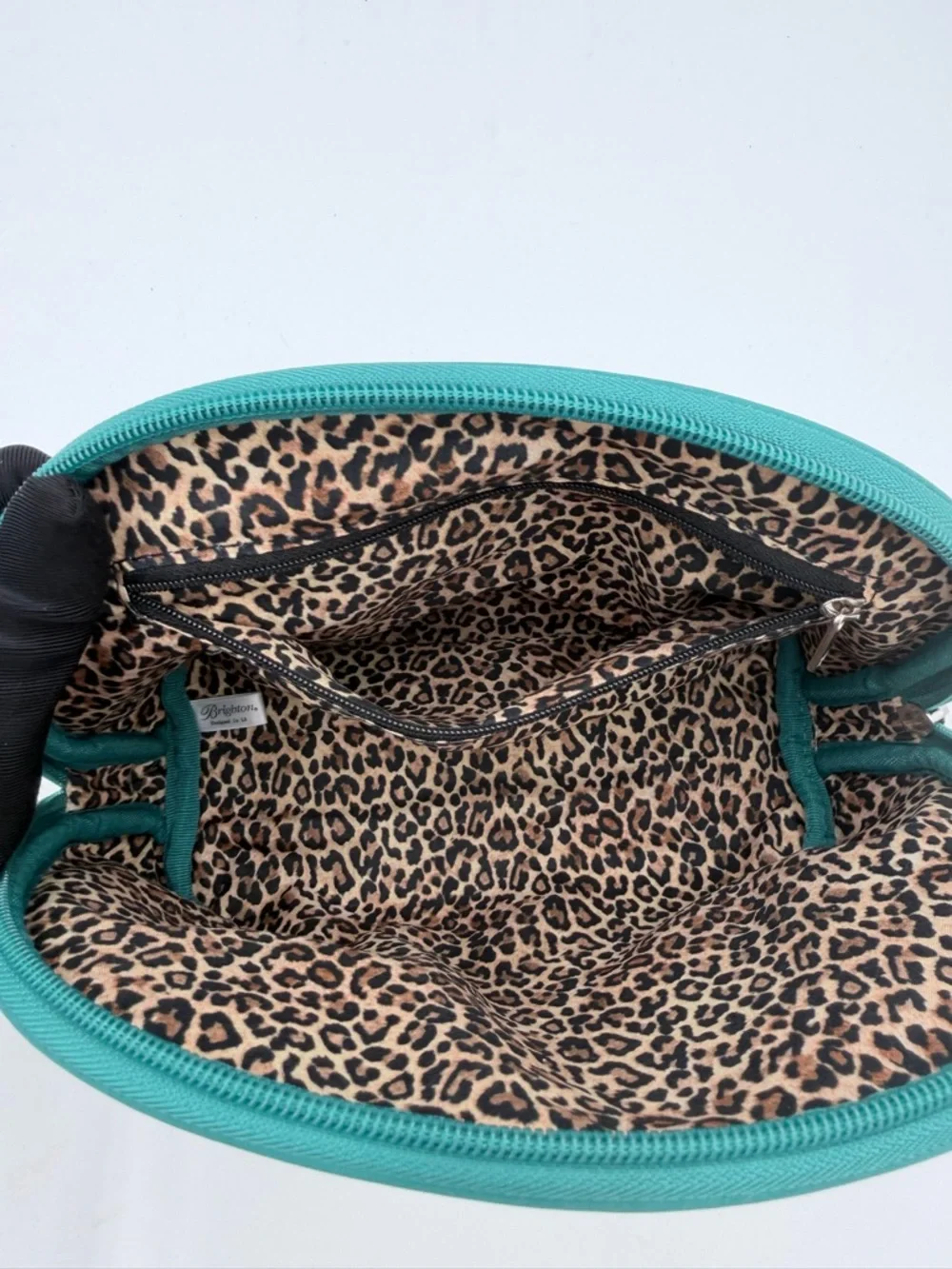 Brighton Charmed Love Cosmetic Bag Set 2pc NWT White Teal Jewelry Print Pouches